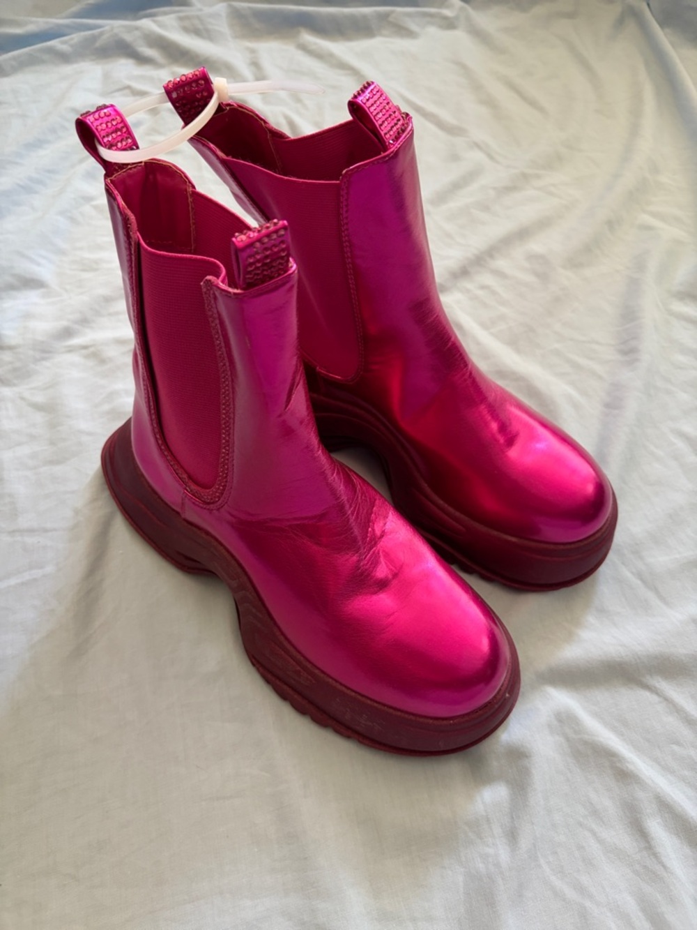 Metallic Hot Pink Platform Boots